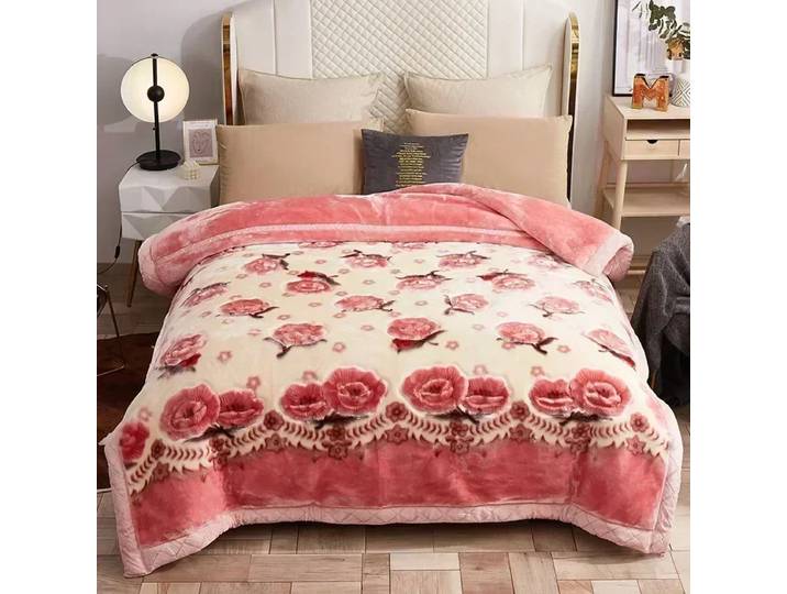Couverture Raschel Chaude Style Européen pour l'Hiver, Couverture Lourde Haut de Gamme Douce et Épaisse, Couette Double Face Floquée