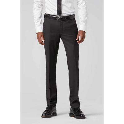 Anzughose MEYER "Bonn", Herren, Gr. 48, Normalgrößen, schwarz, 100% Wolle, unifarben, slim fit lang, Hosen Anzughose, mit Französischen Seitentaschen