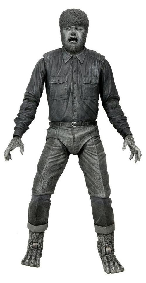 NECA Ultimate Wolf Man verzamelbare actiefiguur zwart-wit