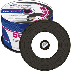 MediaRange CD-Rohlinge MR226 Vinyl, bedruckbar, CD-R, 700 MB, 80 Minuten, bis zu 52-fach, Spindel, 50 Stück