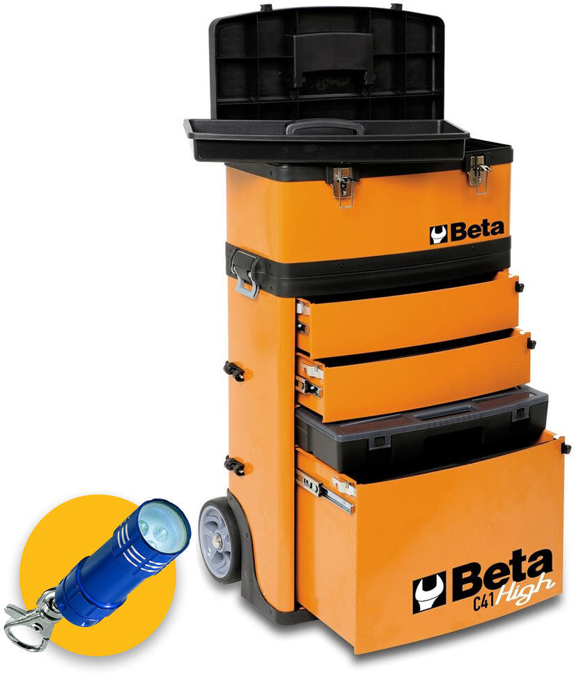 Beta Trolley carrello portautensili C41H-O a due moduli sovrapponibili (high orange)