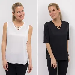 JERYMOOD HOMEWEAR Shirt und Top 1/2-Arm & ohne Arm Zierausschnitt Seitenschlitzen
