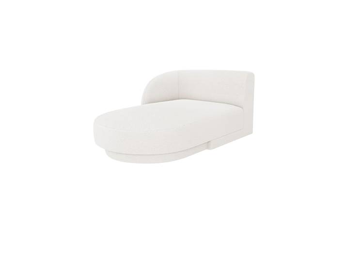 Modulare Design Chaiselongue „Miley“ Bouclé Weiss Chosen by Bloomingloft