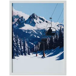 Wandbild 32,1 x cm Seilbahn Kunststoff Blau