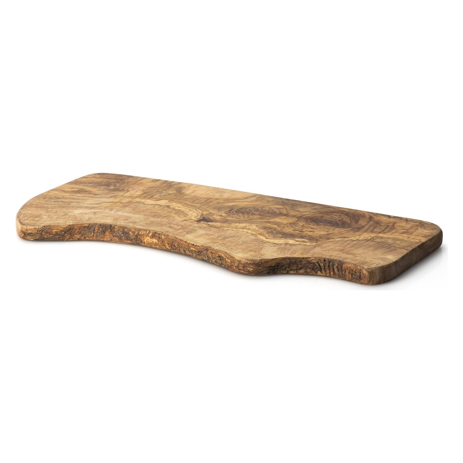 Continenta Olivenholz Schneidebrett Naturform mit Borke, 50 cm (4992)