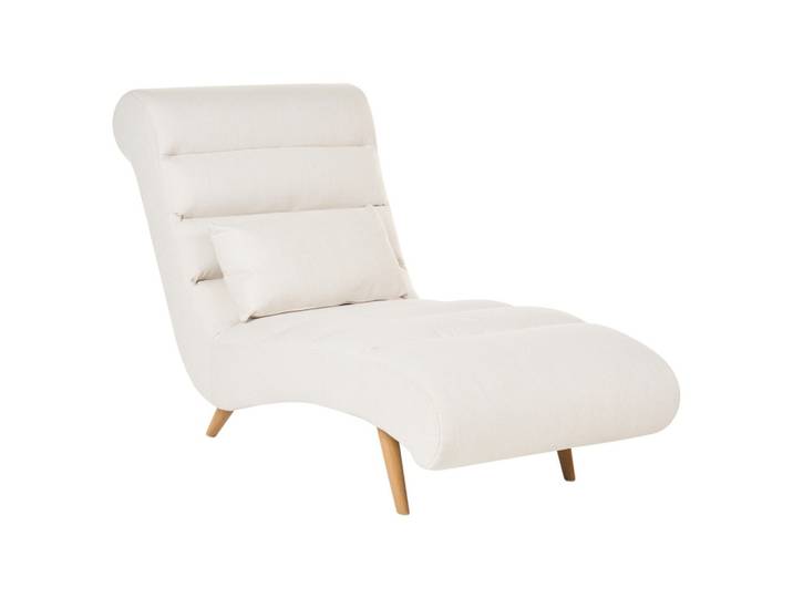 CHAISELONGUE Stoff Cremeweiß Rives