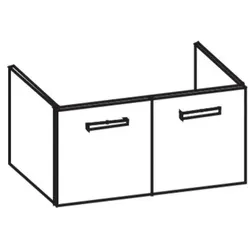 Artiqua 412 Waschtischunterschrank für Strada K0790, Anthrazit Glanz, 412-WU2T-I20-7065-51 412-WU2T-I20-7065-51