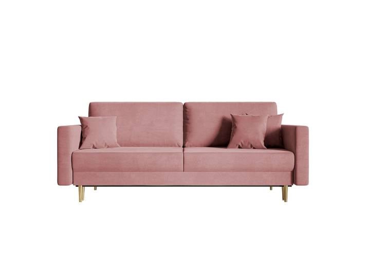 Dreisitziges ausklappbares Sofa Valico, rosa Samt,