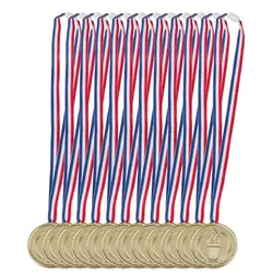 Relaxdays 24 x Goldmedaille Kinder Blau,Gold,Rot