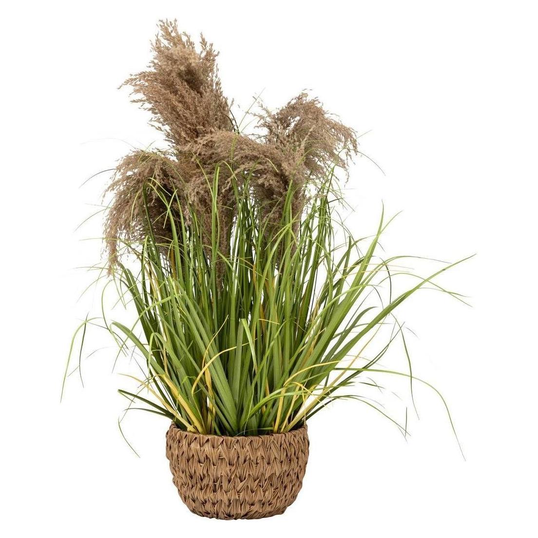 Atmosphera Sztuczna trawa MAXIME w doniczce z plecionki, 80 cm (80 cm) (59205571)