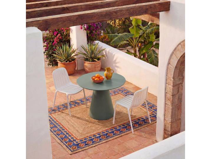 HABITAT - Table à manger de jardin en fibre de ciment - Vert eucalyptus - Mileto