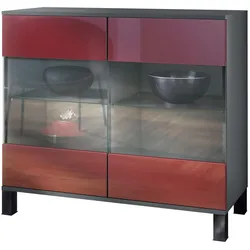 KOMMODE Bari Bordeaux Hochglanz
