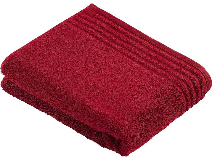 Saunatuch VOSSEN Vienna Style Supersoft , rot (rubin), B:100cm L:150cm, Walkfrottee, Baumwolle, Handtücher, Saunatuch, mit Bordüre