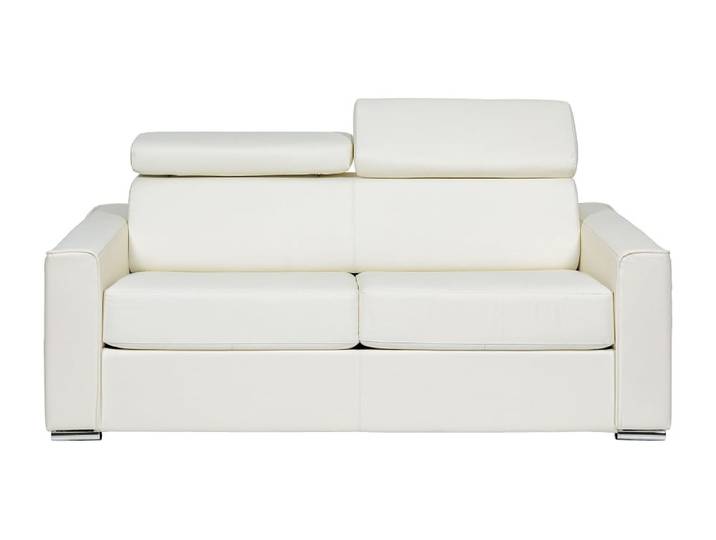 Canapé convertible cuir 3 places blanc}