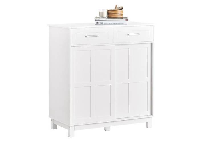 Buffet FSB84-W SoBuy - Multi-rangements avec 2 Tiroirs et 2 Portes Coulissantes 80x40x85 cm Blanc