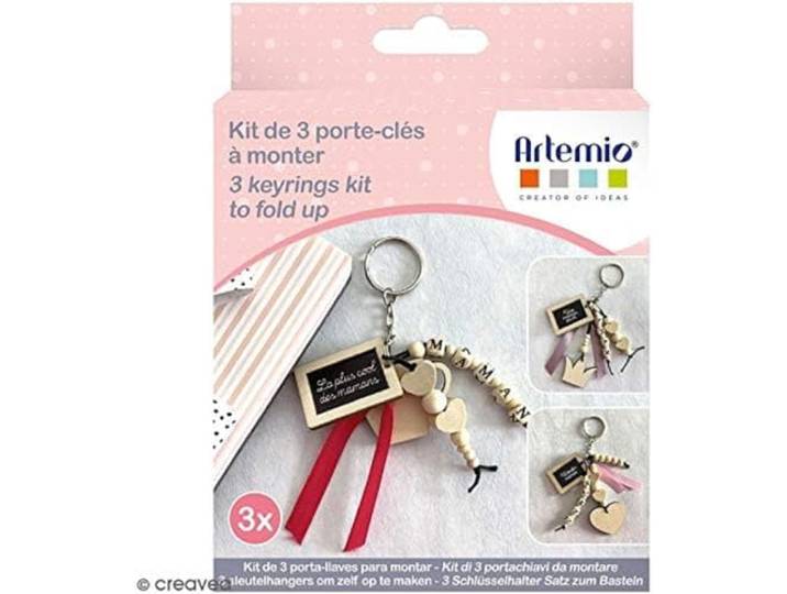 DIY sleutelhanger met boodschap – moeder – 3 stuks