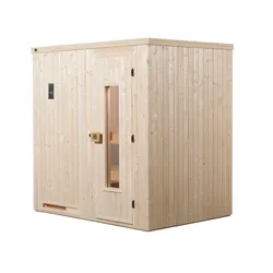 Weka Sauna Halmstad 1 mit Holztür und Fronteinstieg - 68 mm 4,5 kW Saunaofen OS inkl. Steuerung
