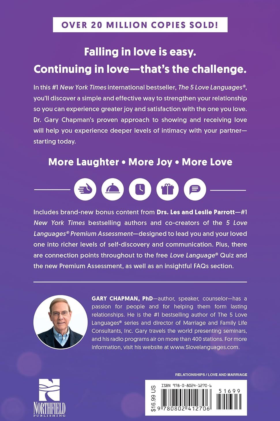 Moody Publishers The 5 Love Languages by Gary Chapman - Paperback - Bestselling Guide to Love That Lasts - Non Fiction Self-Help for Adults