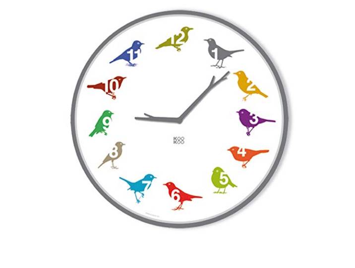 KOOKOO UltraFlat Color, modern zangvogelhorloge met 12 lokale vogelstemmen