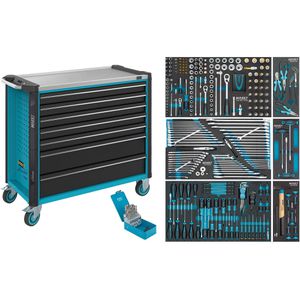 Hazet Werkzeugwagen Assistent 179NXXL-7/352, 352-teilig, blau, 7 Schubladen, mit Werkzeug