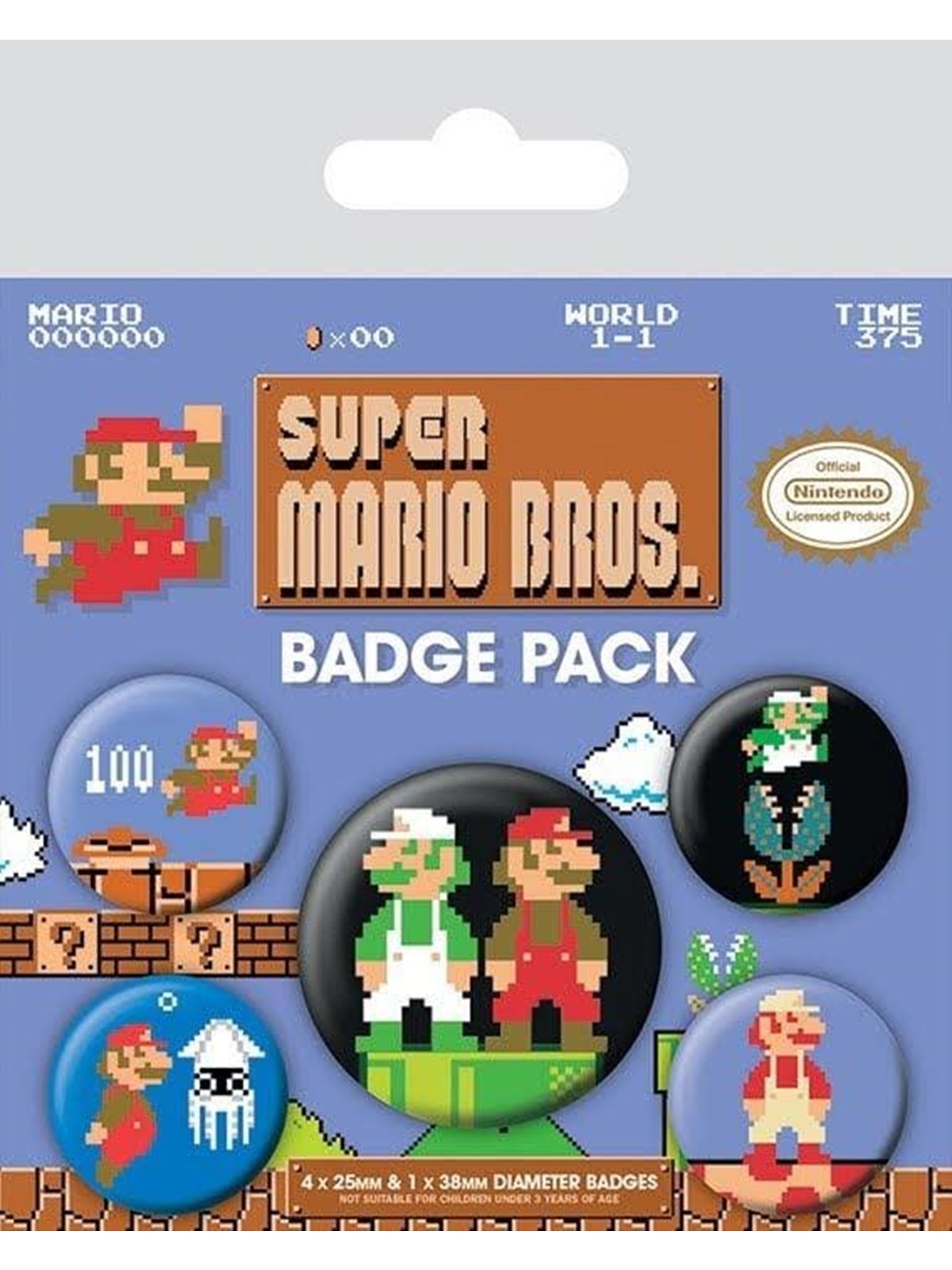 Pyramid - Nintendo - Super Mario Bros Badge Pack - Pin / Button