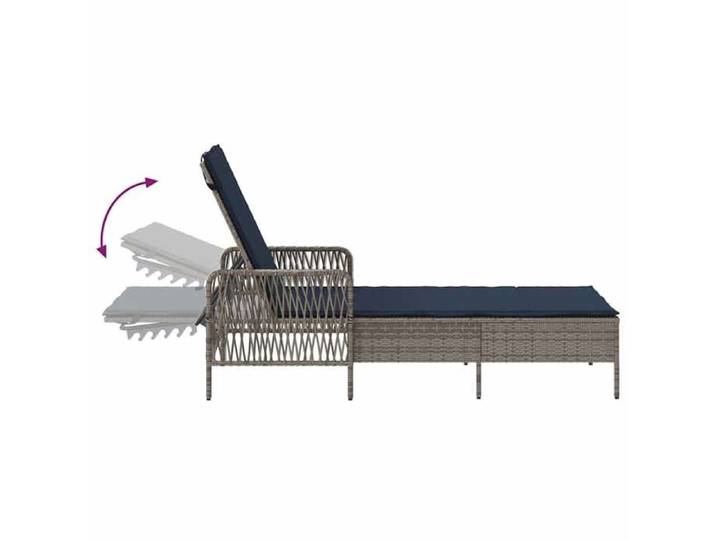 Mode Transat Gris et bleu marine 55 x 200 x 92cm polyrotin @4584521616