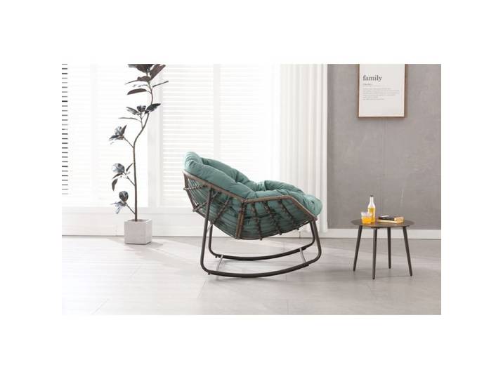 Fauteuil Bascule Résine Verte Rocking Chair Oeuf FloraGrace Pour Jardin Montage Facile 111x94 5x80cm