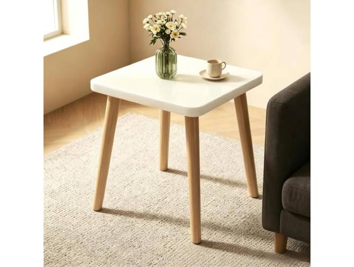 Beistelltisch Holz Abgerundete Kante Wasserdicht 3 Größen 40 60cm Holz Nachttisch für Wohnzimmer Schlafzimmer(C,60x70cm/23.6x27.6in)