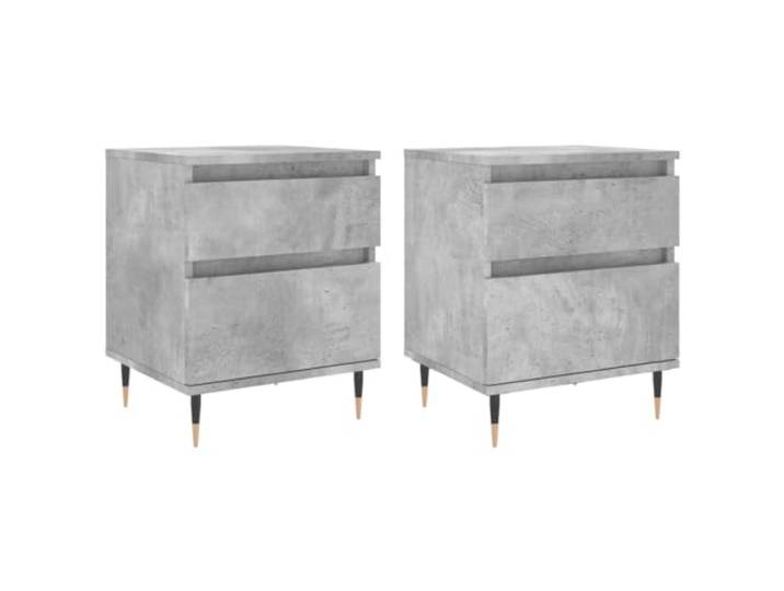 Tmriohed Nachttisch 2er Set Betongrau 40x35x50 cm Holzwerkstoff Modernes 2er Set Beistelltische fürs Schlafzimmer mit Schublade und Türfach für geordnete Aufbewahrung auf kompaktem Raum.