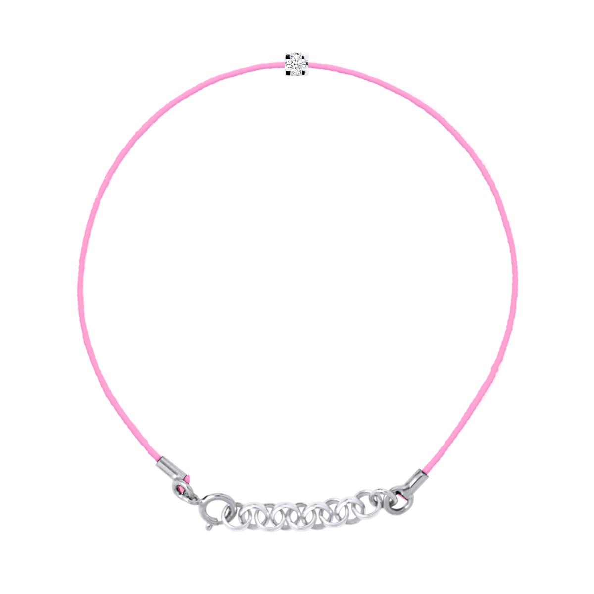 Diamond Bracelet Solitaire 0050 Cts Nylon Rose 925