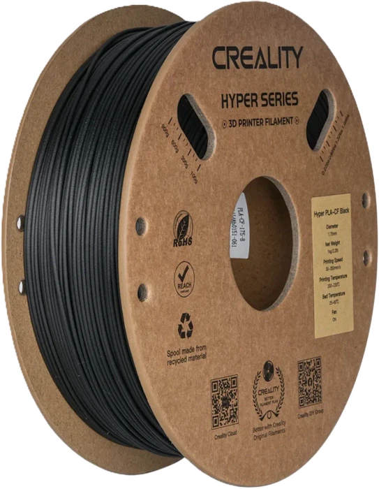 Creality PLA Hyper Carbon , 3D-Filament (schwarz, 1 kg, 1,75 mm, auf Rolle)