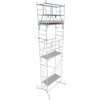 Arbeitsgerüst KRAUSE "ClimTec System 2. Aufstockung", grau (aluminiumfarben), B:145cm H:195cm L:195cm, Aluminium, Gerüste, nur in Verbindung mit ClimTec System Grundgerüst + 1. Aufstockung