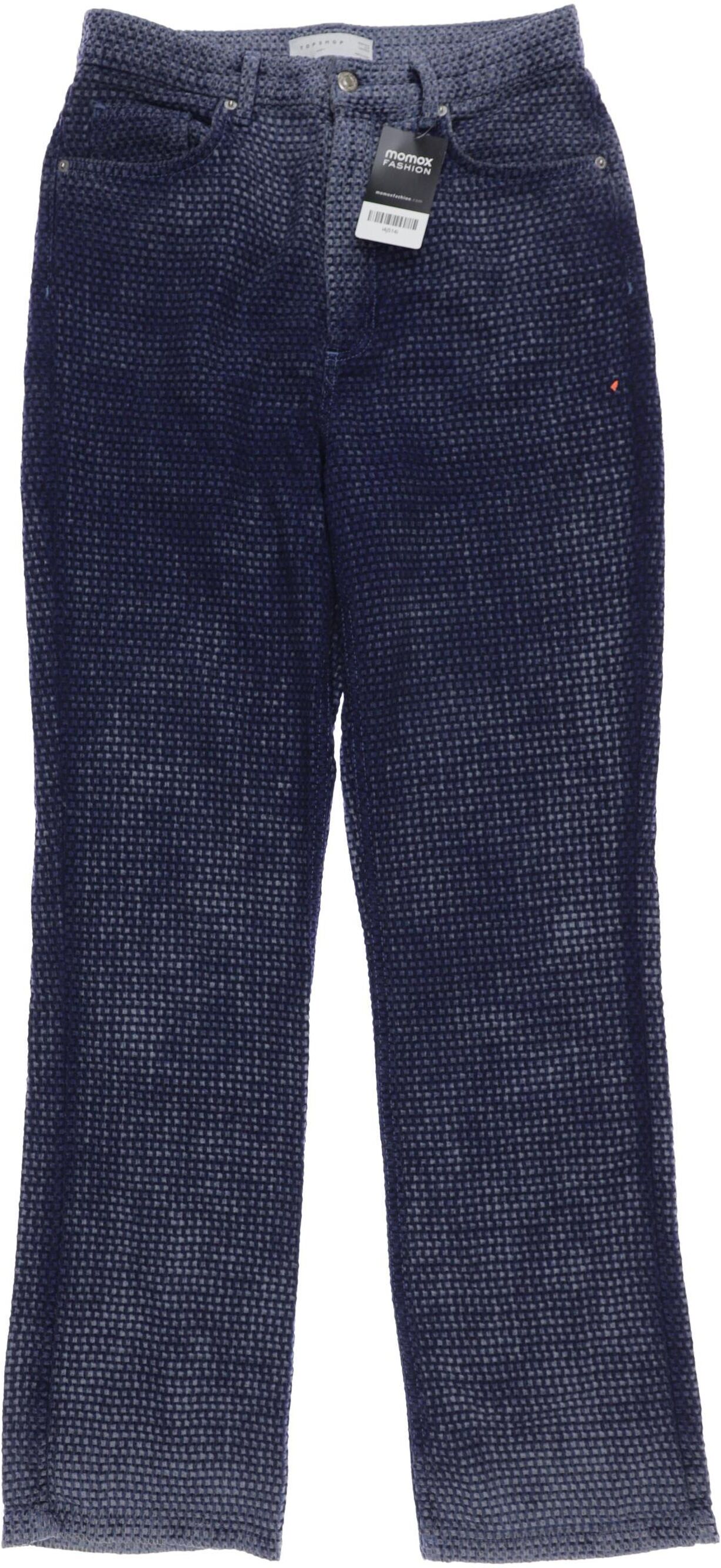 Topshop Damen Stoffhose, Marineblau, Gr. W30, Baumwolle / Synthetik - Second Hand