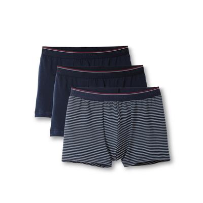 Boxershorts CALIDA "Natural Benefit", Herren, Gr. XL (56), Single Jersey, blau (navy), Single Jersey, Obermaterial: 95% Baumwolle, 5% Elasthan, gemustert, normal, Unterhosen, Single Jersey-Qualität, elastisch