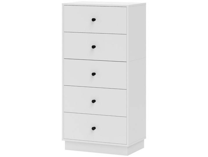ComfortXL Kommode De-38782 47/29/95 cm 5 Schubladen Weiß, 47x95x29 cm, Kleinmöbel, Kommoden, Kommoden
