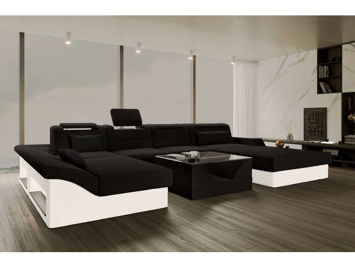 Wohnlandschaft Monza U Form Stoffsofa