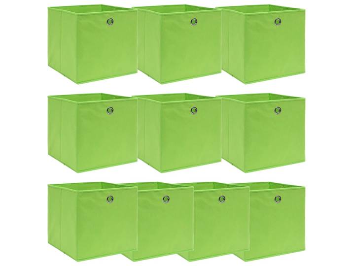 Boîtes De Rangement 10 Pcs Vert 32x32x32 Cm Tissu Vidaxl