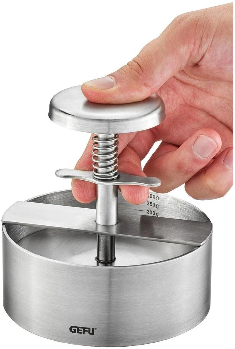 Burgerpresse GEFU "Pätti", silber (silberfarben), Edelstahl, Küchenpressen, Burgerpresse silberfarben Einheitsgröße