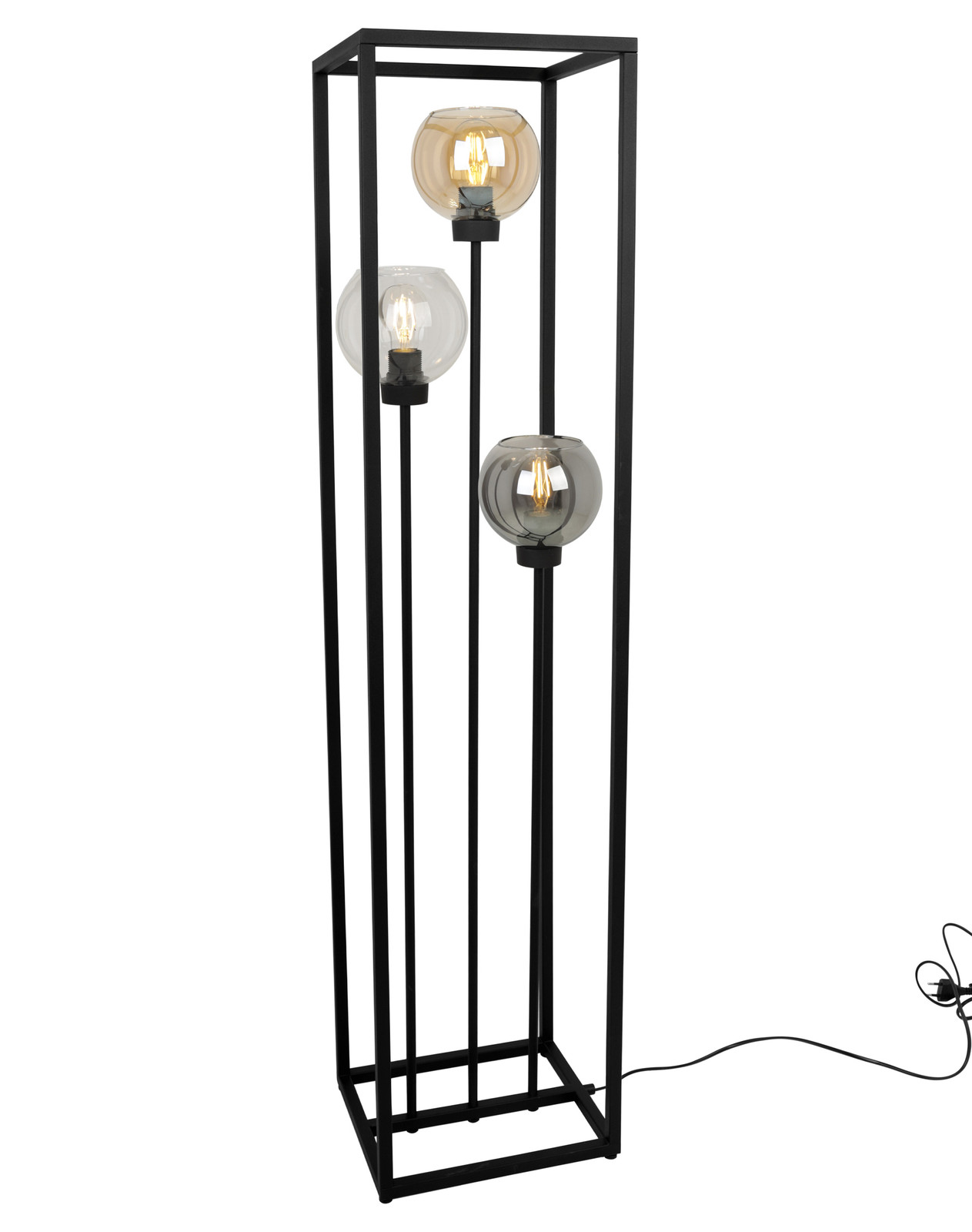 LIGHT HOME LH Staande lamp met metalen kap, zwart, Hoogte: 130 cm
