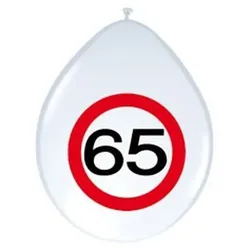 65. Geburtstag Verkehrsschild 8 Luftballons
