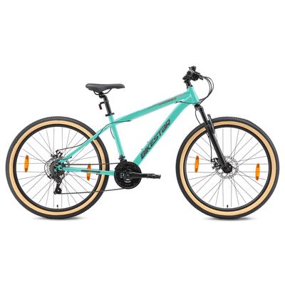 Mountainbike BIKESTAR Gr. 43, grün, Fahrräder, 43cm, 27,5 Zoll (69,85cm), für Damen und Herren, Kettenschaltung