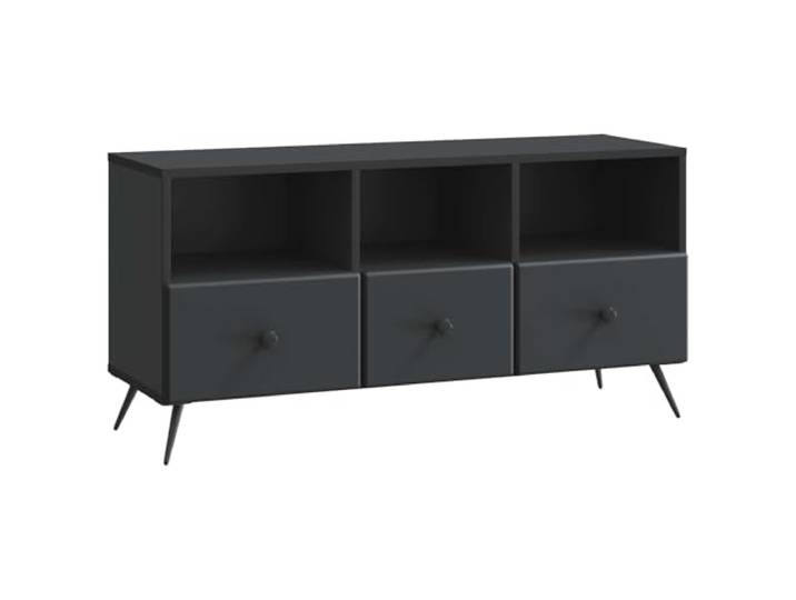 GHVBNMF TV-Schrank Schwarz 102x34,5x50 cm Holzwerkstoff Fernsehtisch Kompaktes Lowboard mit 3 Schubladen für Wohnzimmer und Schlafzimmer, schafft Ordnung für Ihre Unterhaltungs-Medien.