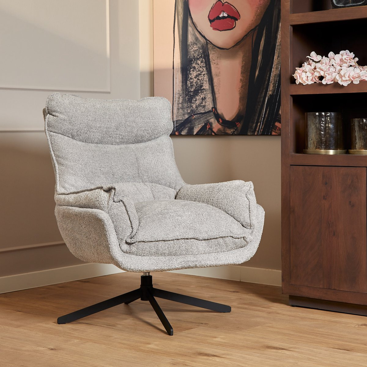 Starfurn Fauteuil Vera Grijs B/D/H: 83 x 115 x 59 cm