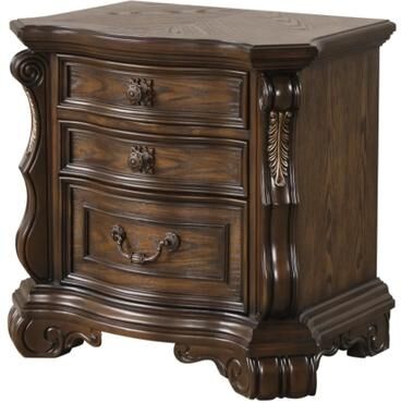 Benjara Leova Nightstand, 2 Drawers, USB A-C, 31 Inch Dark Brown Wood