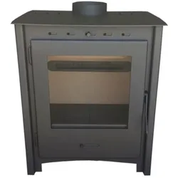 MAESTRO FERRETERO MF - Holzofen Greta 12 kW aus Stahl mit Vermiculite-Brennkammer und sauberer Keramikscheibe für effiziente Verbrennung und niedrige Emissionen