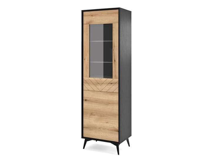 Komodee Vitrine Jasper W54 Eiche Evoke/Schwarz 54x178x39 cm Jasper W54 - Vitrine, Eiche Evoke, Schwarz, Breite 54 cm, Höhe 178 cm, Tiefe 39 cm