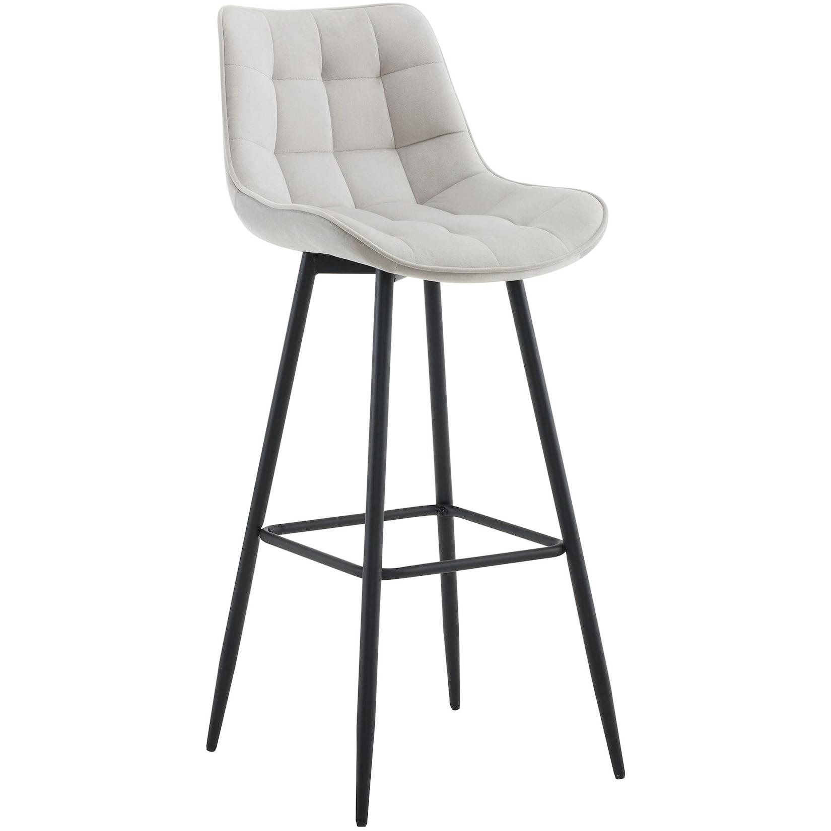 CLP Barhocker Dartford Samt Farbe: grau, Material: Samt