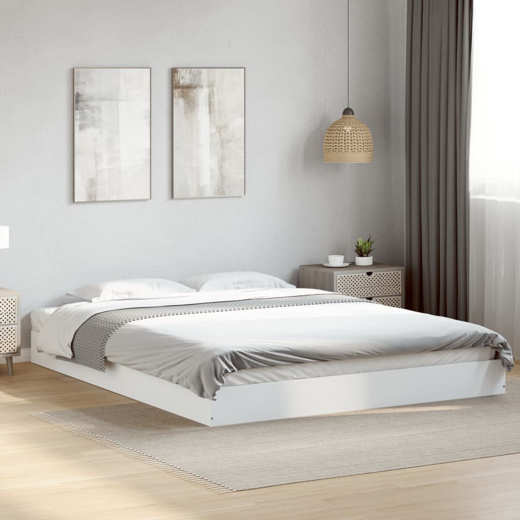 17 Stories Paulica Bed White Kingsize (5')