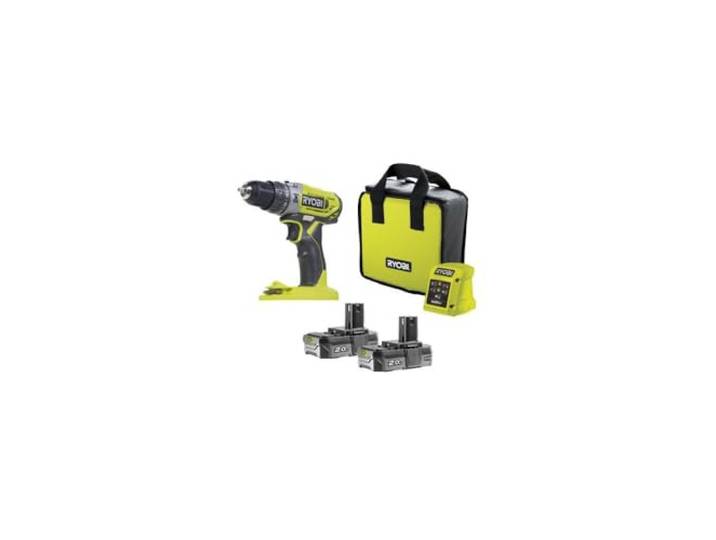 Perceuse-visseuse à percussion RYOBI One+ 18V - 2 batteries 2.0 Ah - 1 chargeur - R18PD2-220S
