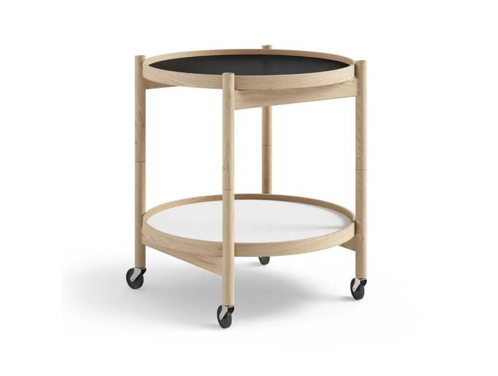 Brdr. Krüger Bølling Tray Table model 50 Servierwagen Sockel, unbehandeltes Eichengestell